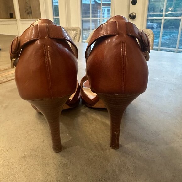 Cole Haan "Nike Air" brown leather sandals with ankle straps. Size 9. - Picture 2 of 7